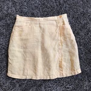 Going out of Sale-Sale!!!!  
Pale Yellow Italian Boutique Linen Wrap Skirt